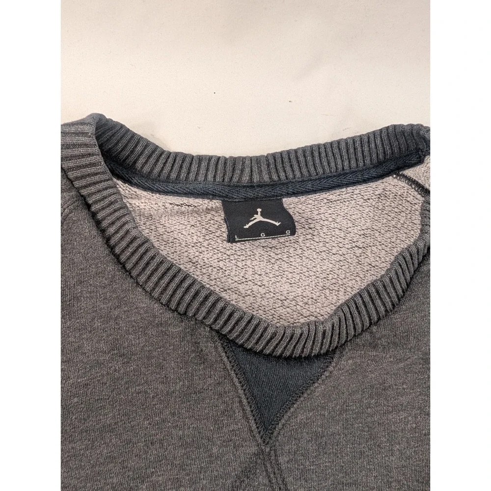 Air Jordan‎ Flight Jumpman Pullover Gray Sweatshirt Heavy Embroidery Large